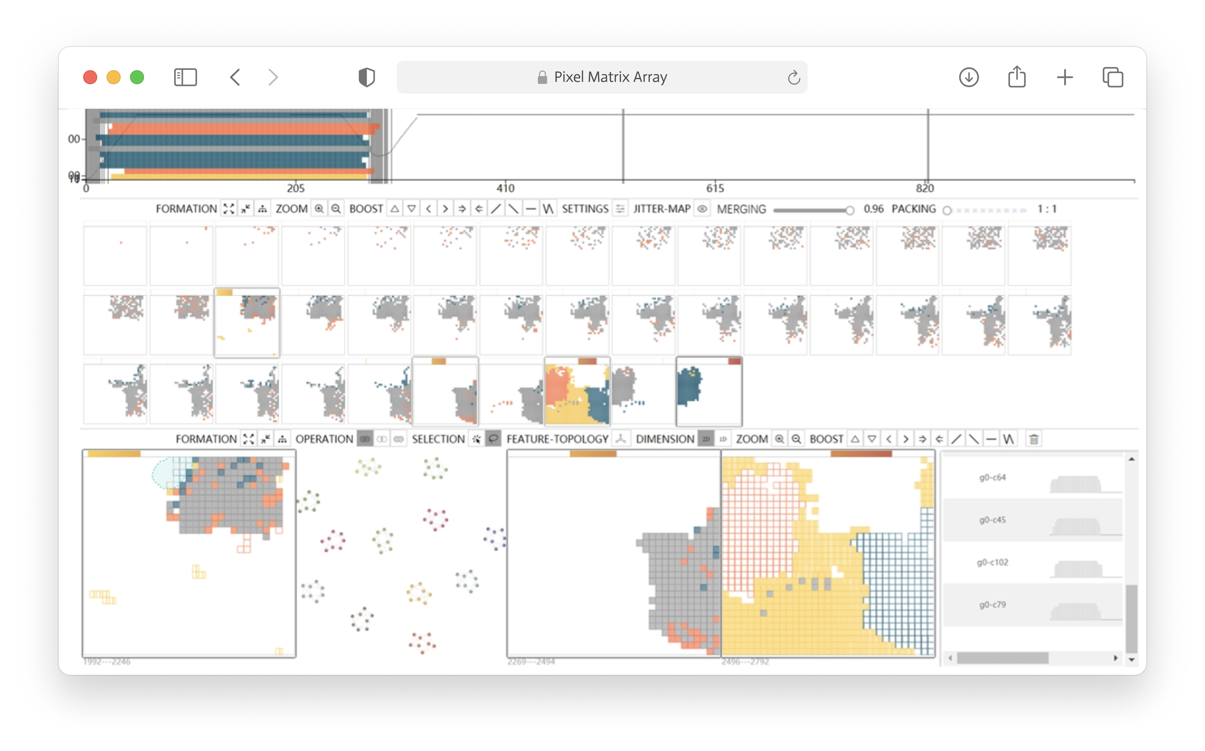 Visualizing Dynamic Networks of Long Sequences with Pixel Matrix Array