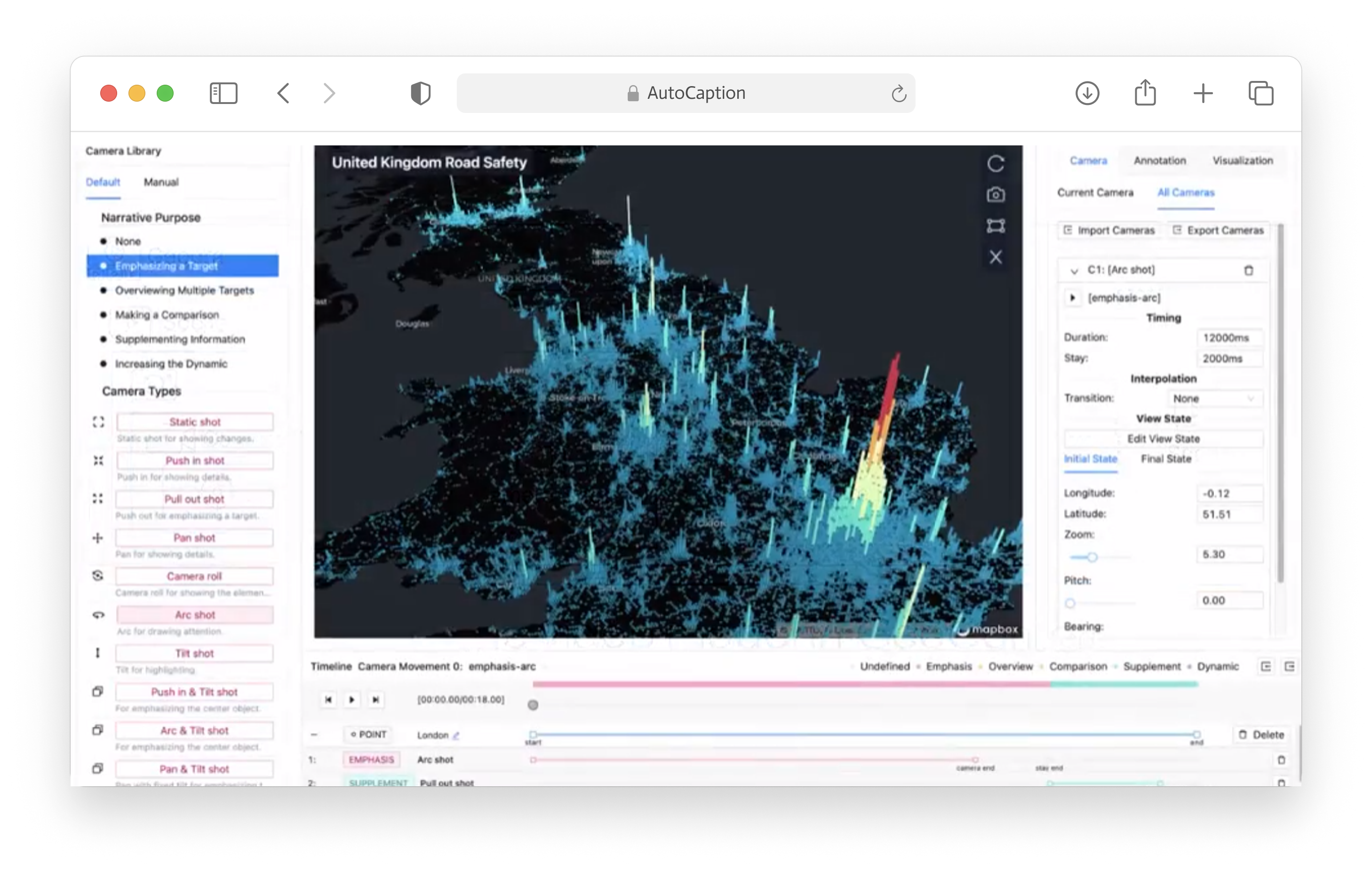 GeoCamera: Telling Stories in Geographic Visualizations with Camera Movements